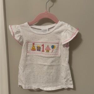 White Kids Shirt with Pink Accents